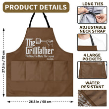Load image into Gallery viewer, Personalized Grillfather Apron Custom Name Gift for Dad
