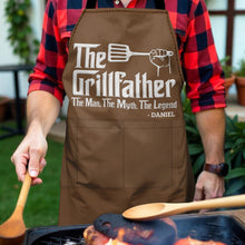 Load image into Gallery viewer, Personalized Grillfather Apron Custom Name Gift for Dad
