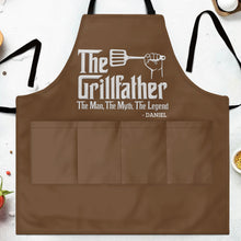 Load image into Gallery viewer, Personalized Grillfather Apron Custom Name Gift for Dad
