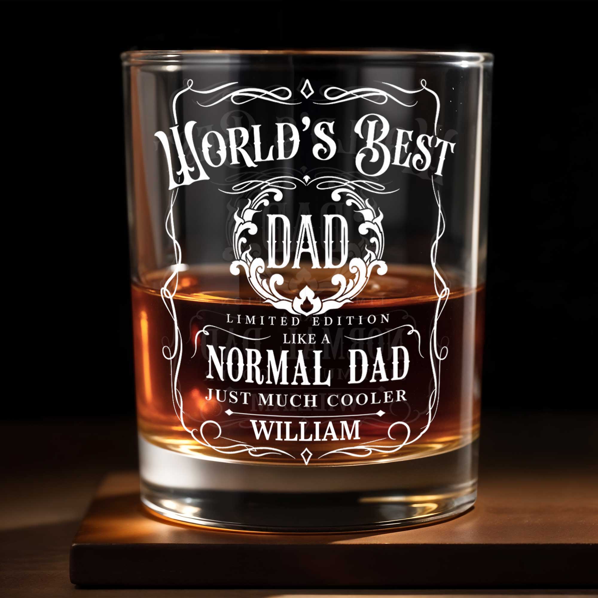 Personalized Custom Whiskey Glass Gift for Dad - Elegant Dad's Gift
