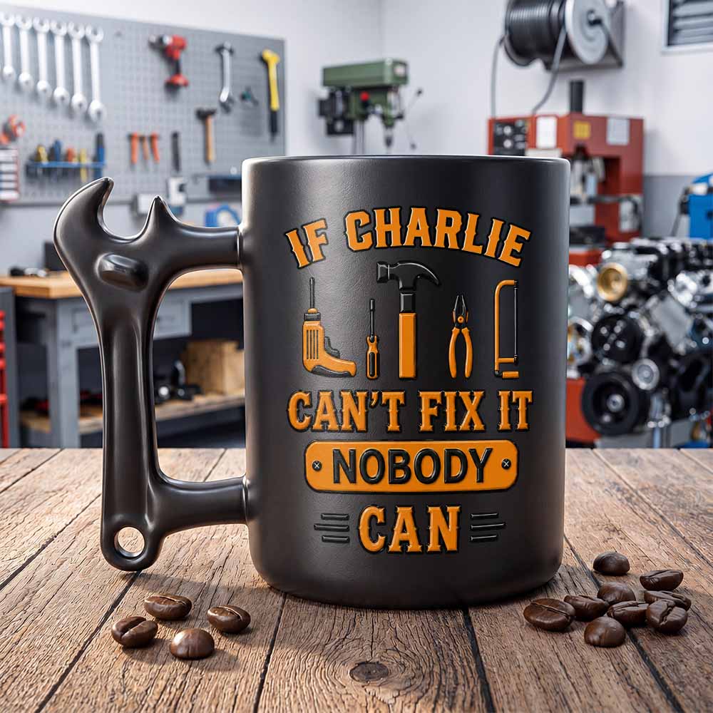Personalized Wrench Handle Coffee Mug Custom Gift for Dad