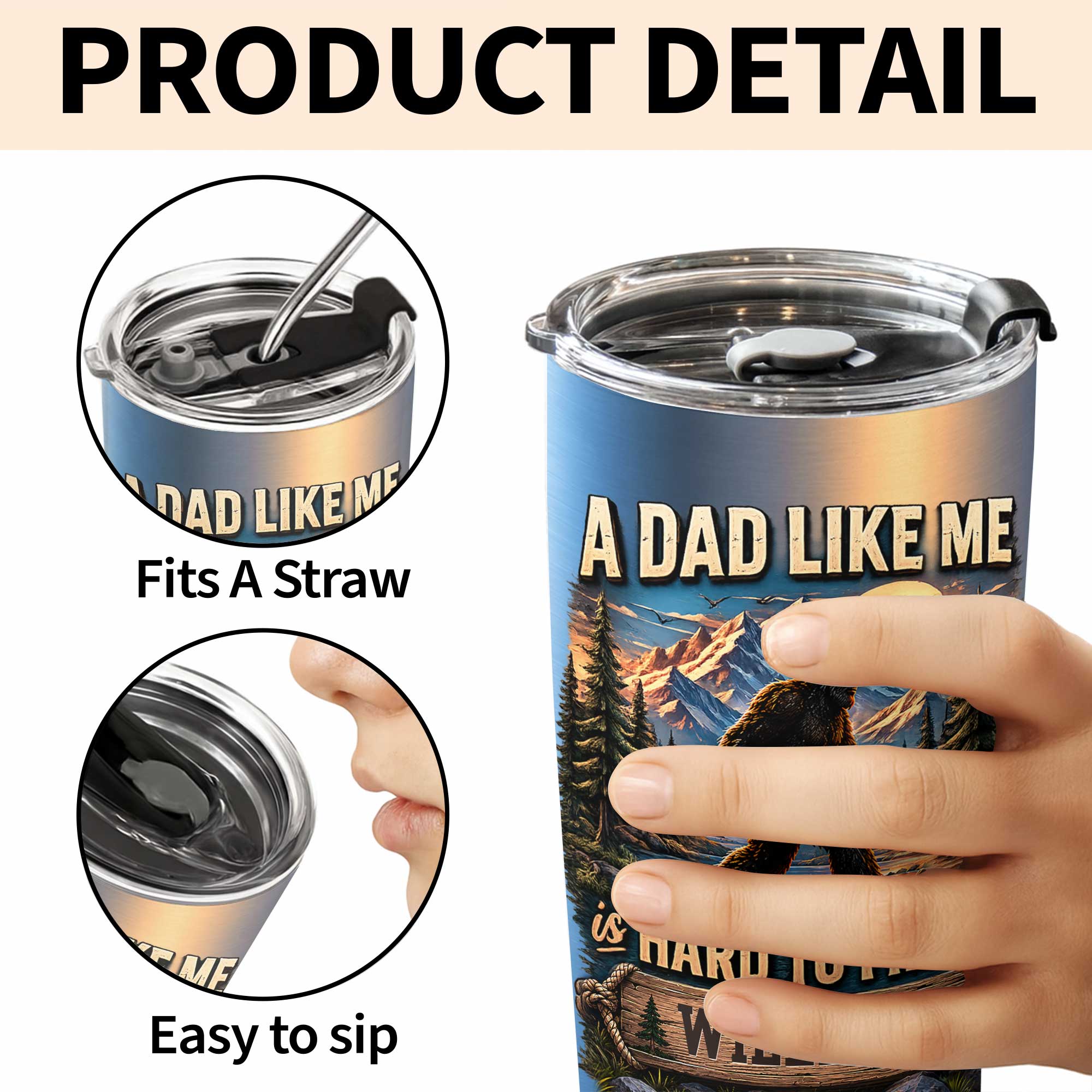 Personalized 20oz Stainless Steel Tumbler for Dad Gift