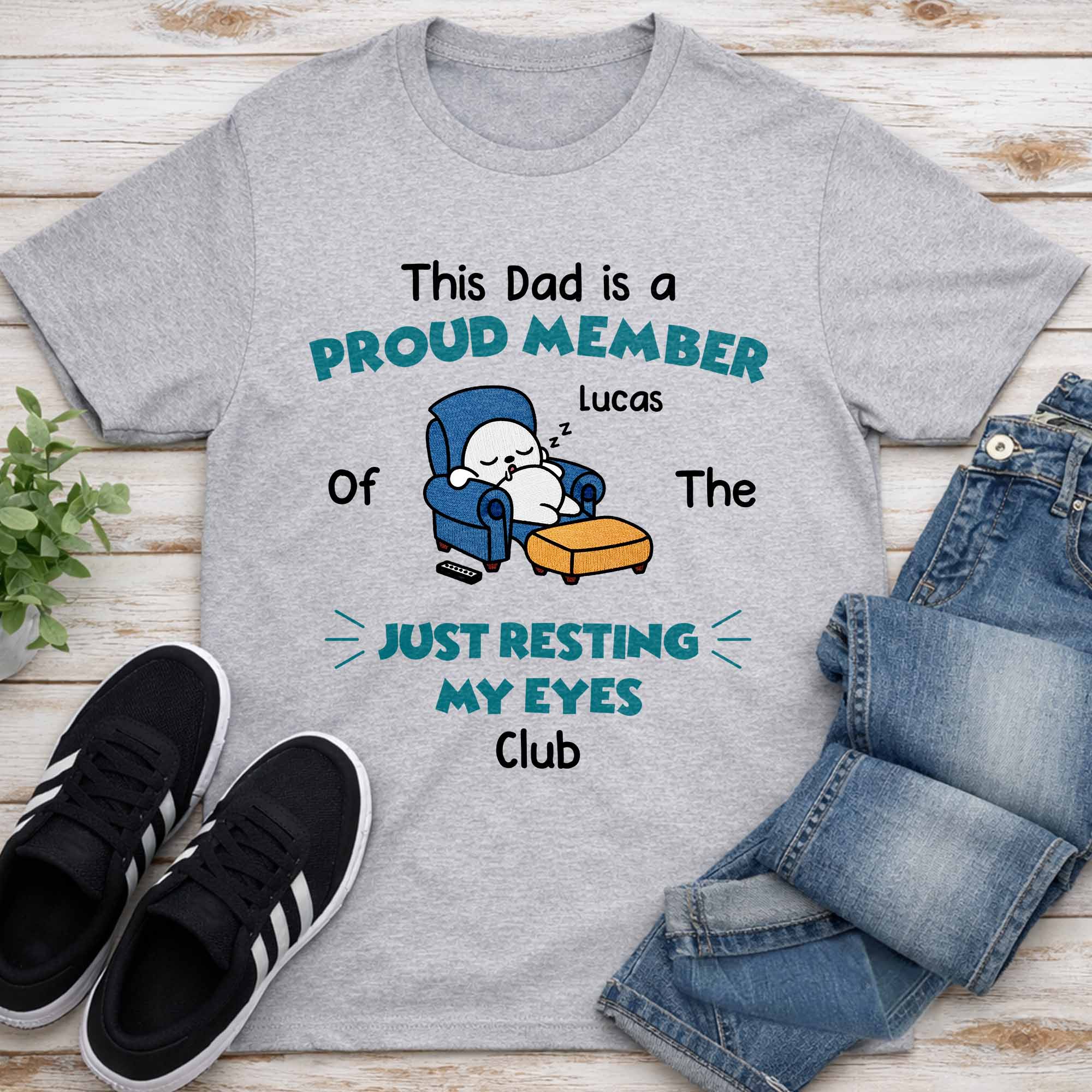 Personalized Just Resting My Eyes Club Tee for Dad Gift