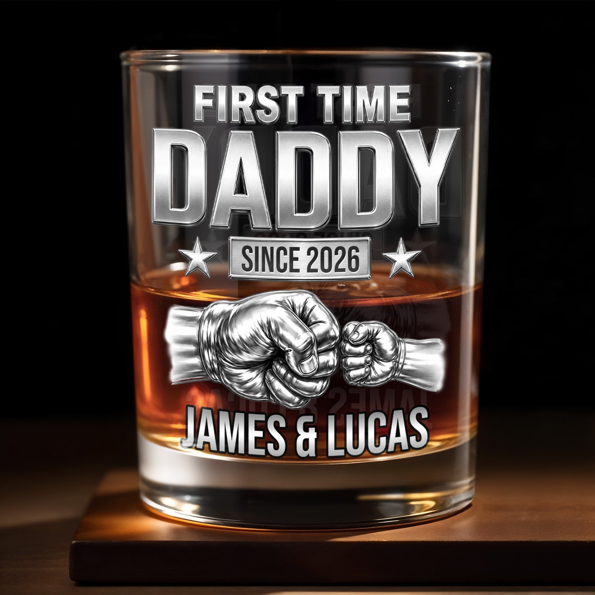 Personalized Custom Whiskey Glass Gift for Dad - 1st Father's Day