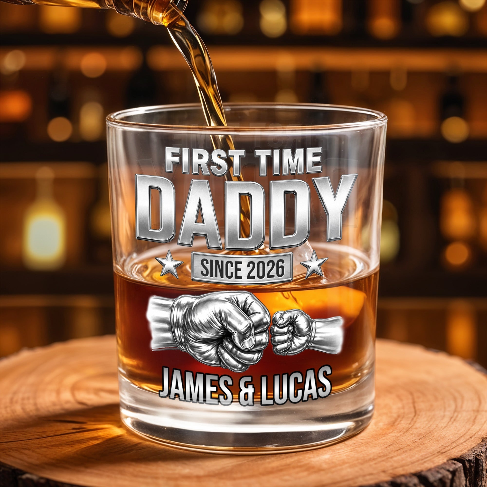 Personalized Custom Whiskey Glass Gift for Dad - 1st Father's Day