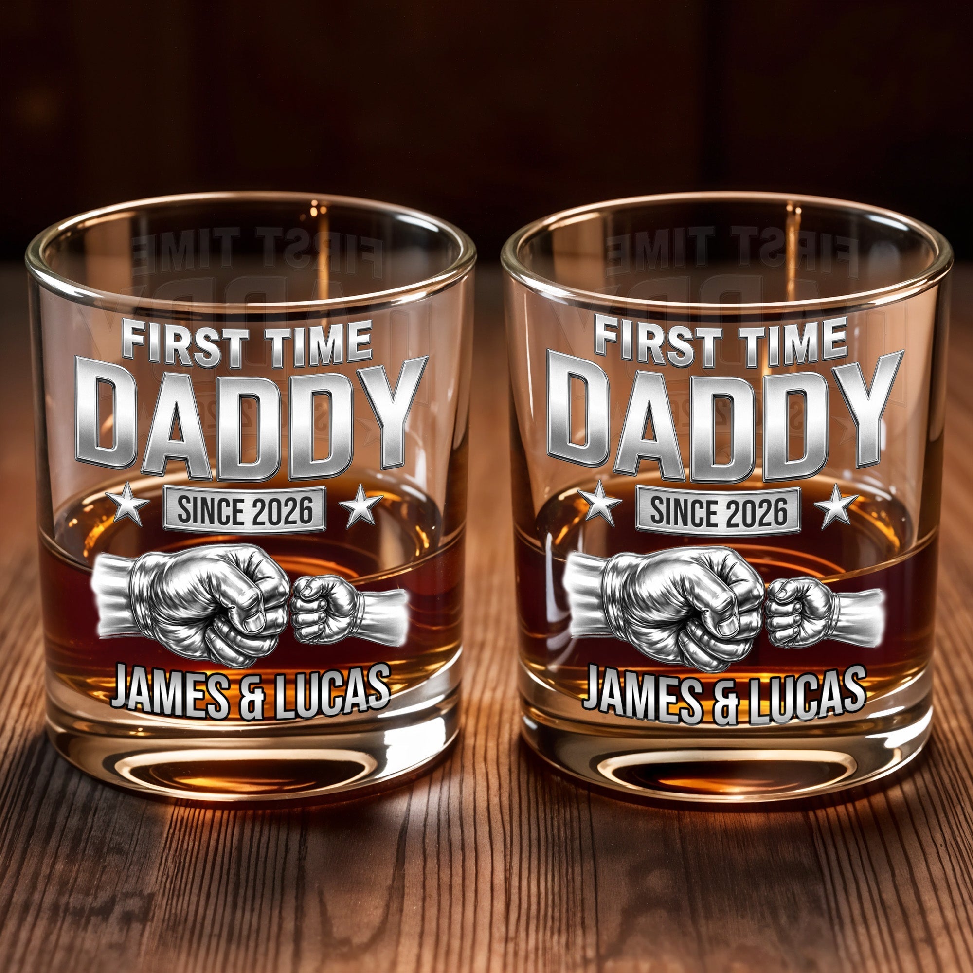 Personalized Custom Whiskey Glass Gift for Dad - 1st Father's Day
