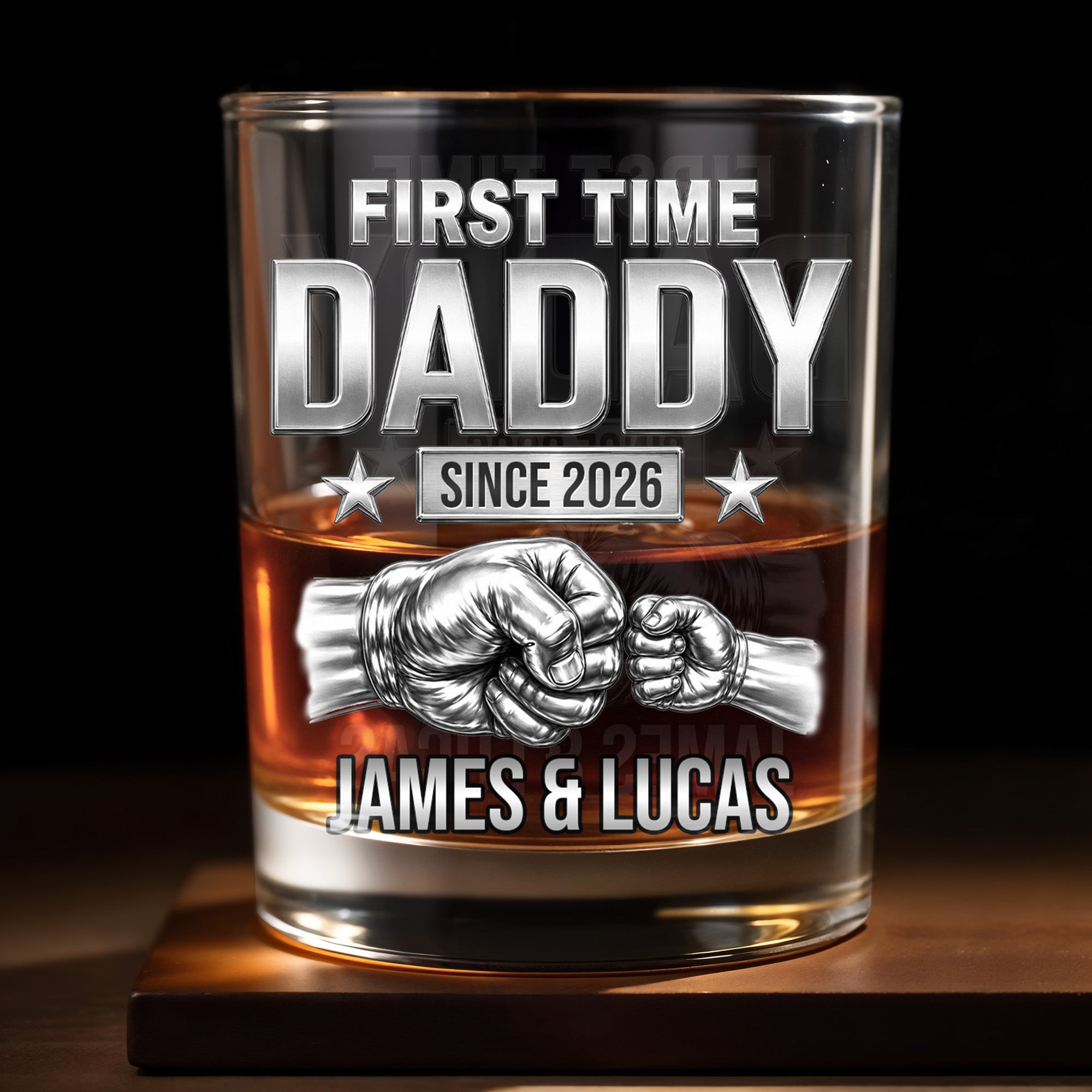 Personalized Custom Whiskey Glass Gift for Dad - 1st Father's Day