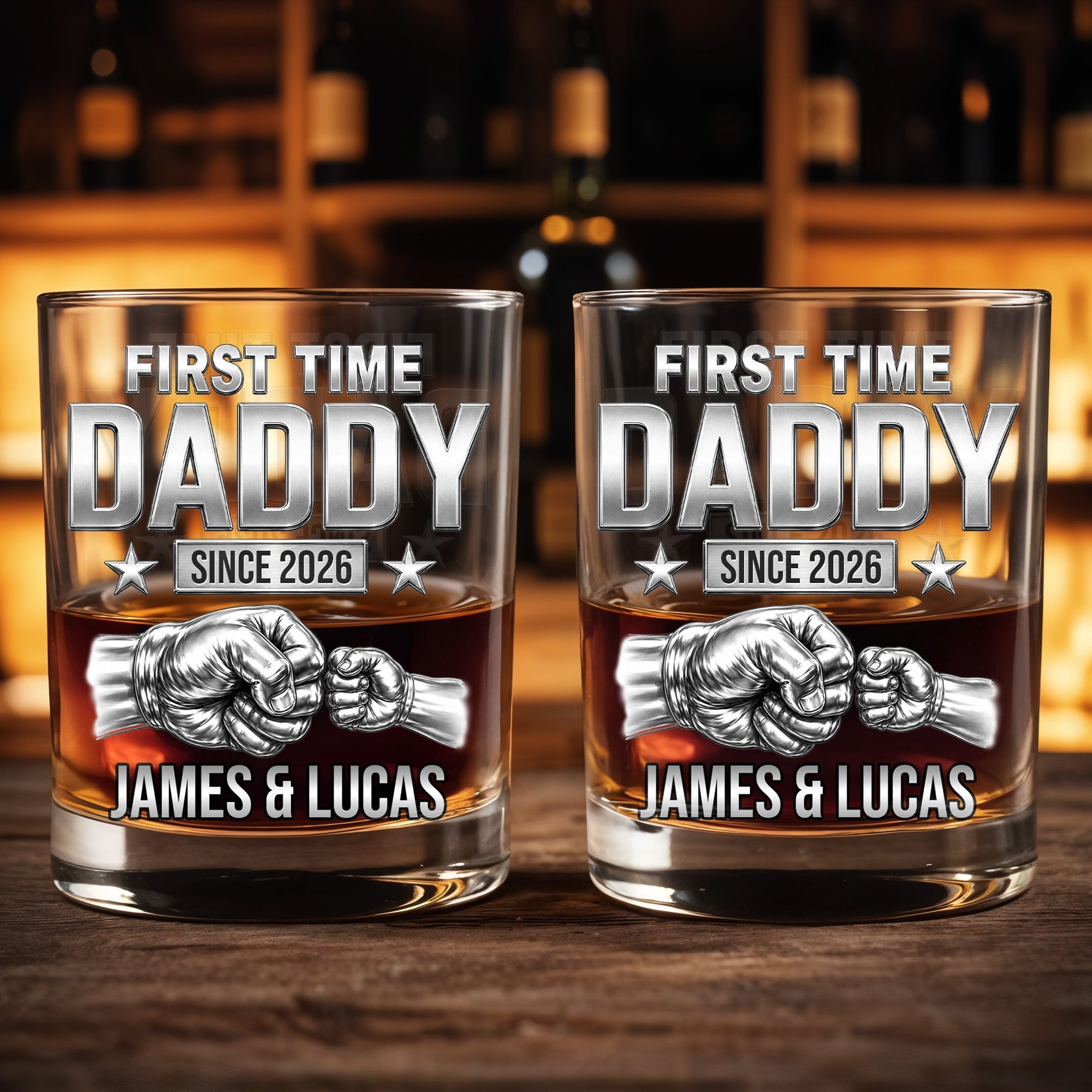 Personalized Custom Whiskey Glass Gift for Dad - 1st Father's Day