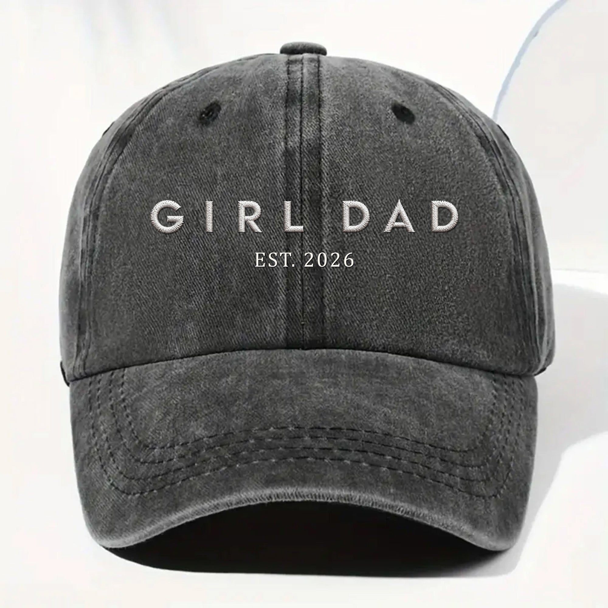 Personalized Washed Denim Cap Custom Year Gift for Dad
