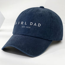 Load image into Gallery viewer, Personalized Washed Denim Cap Custom Year Gift for Dad
