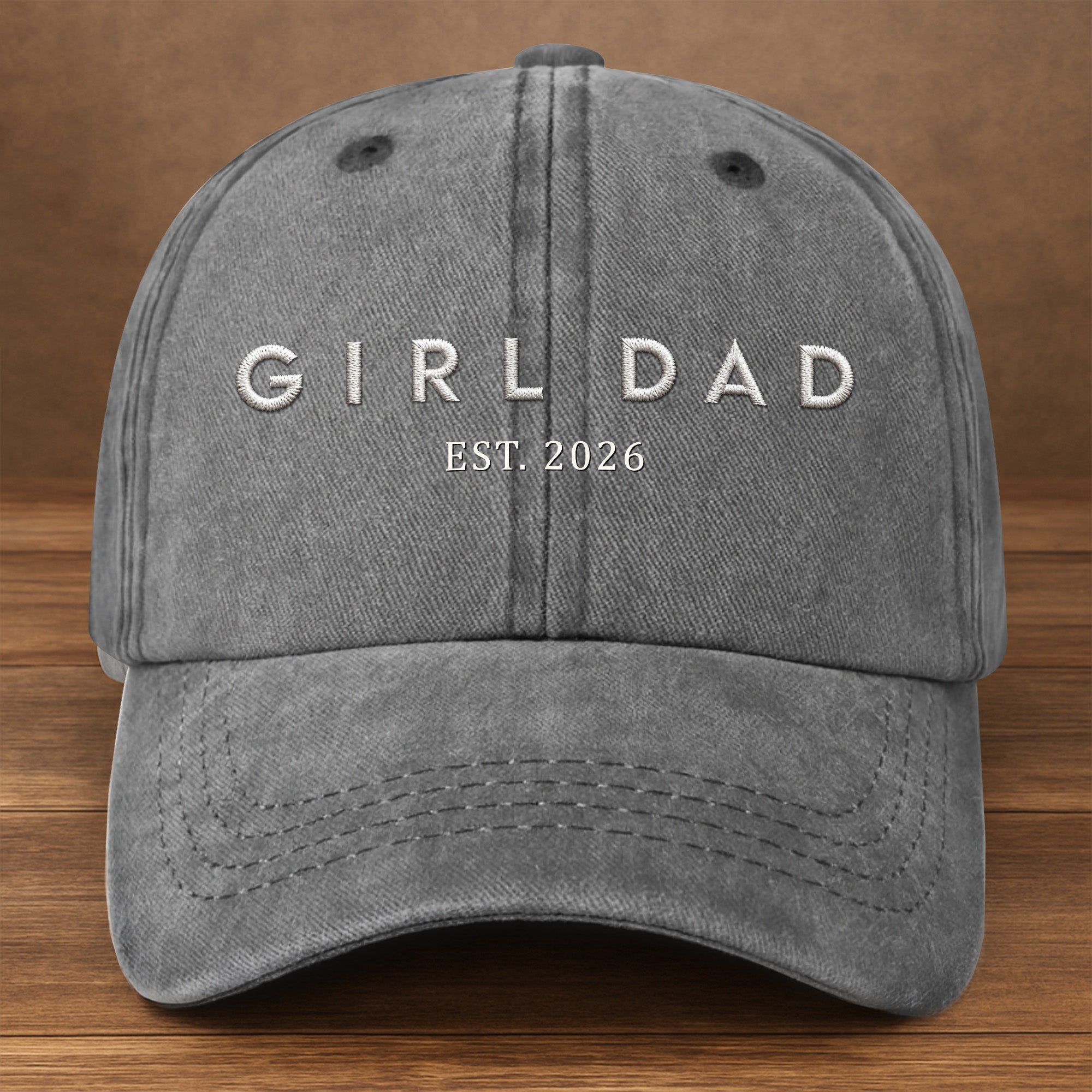Personalized Washed Denim Cap Custom Year Gift for Dad