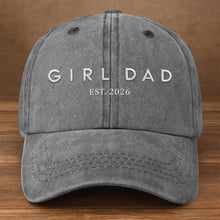 Load image into Gallery viewer, Personalized Washed Denim Cap Custom Year Gift for Dad
