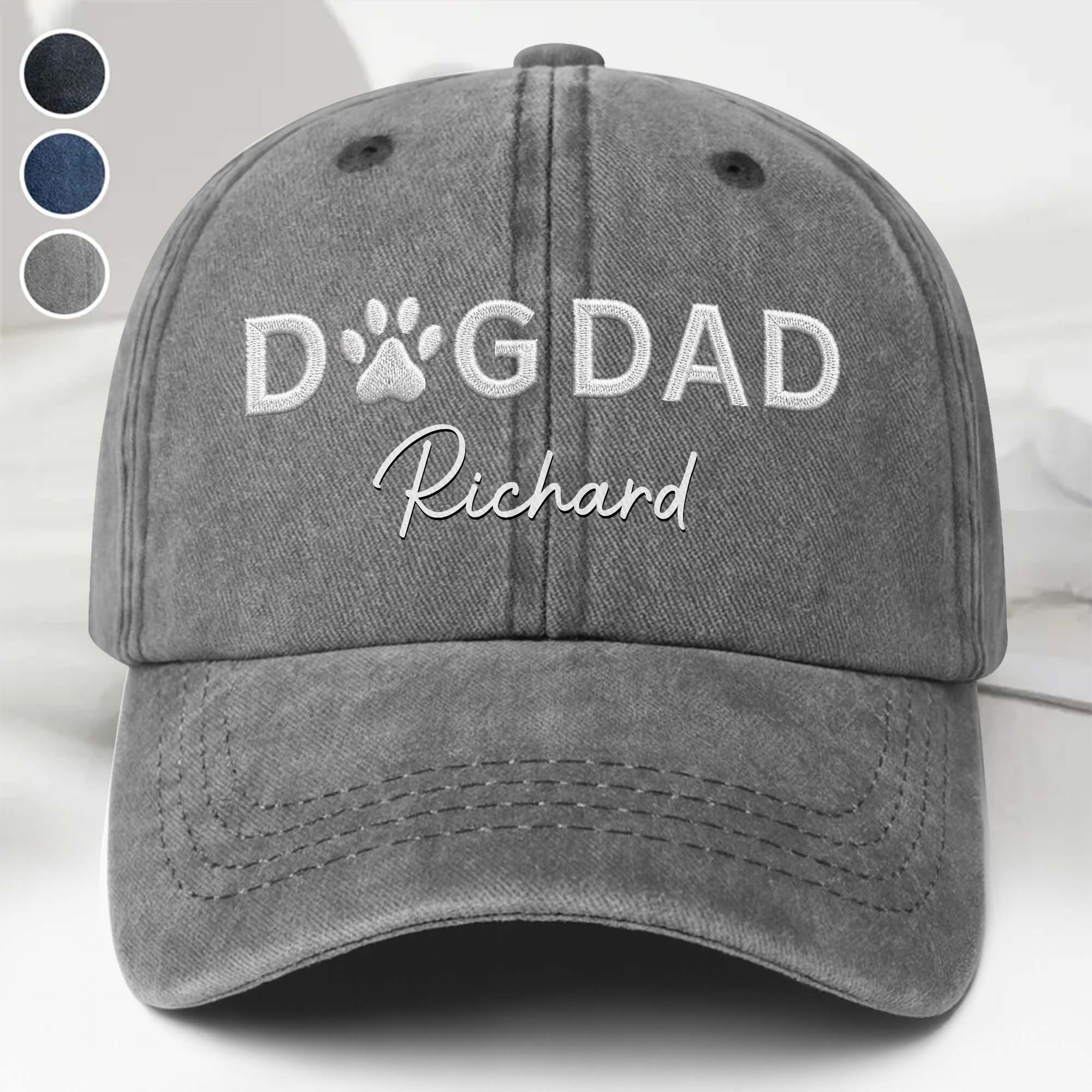 Personalized Dog Dad Denim Cap Custom Name Gift for Him