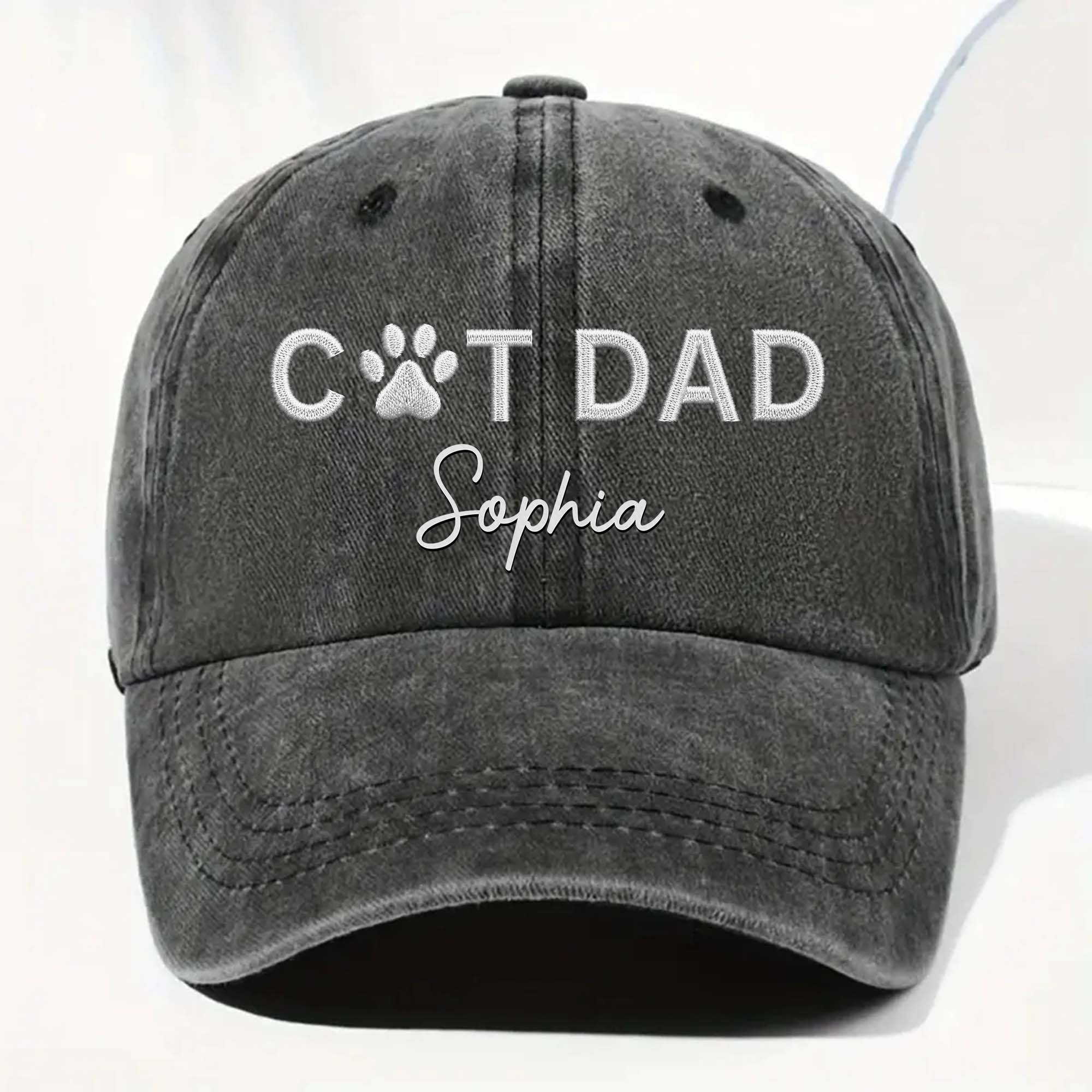 Personalized Dog Dad Denim Cap Custom Name Gift for Him