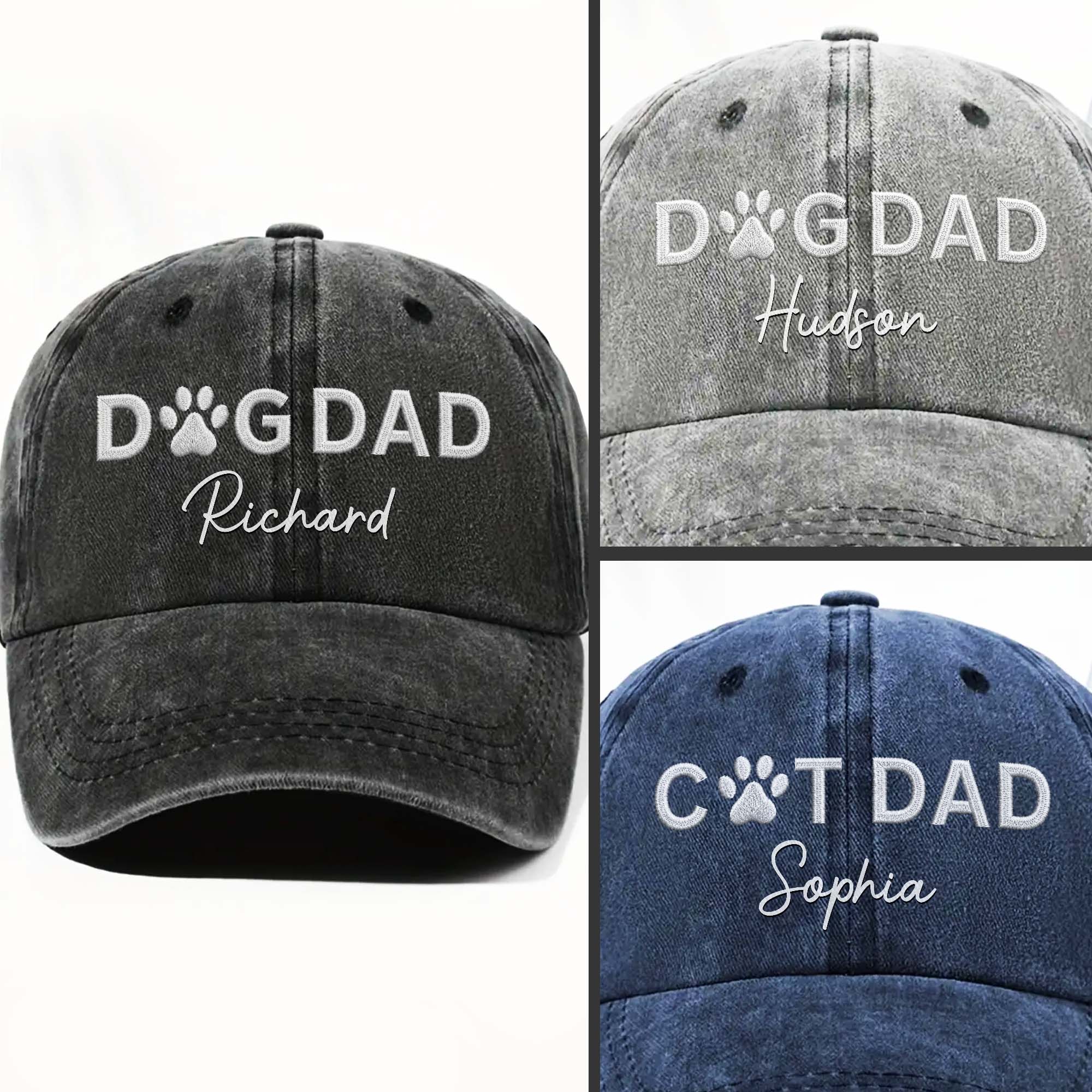 Personalized Dog Dad Denim Cap Custom Name Gift for Him