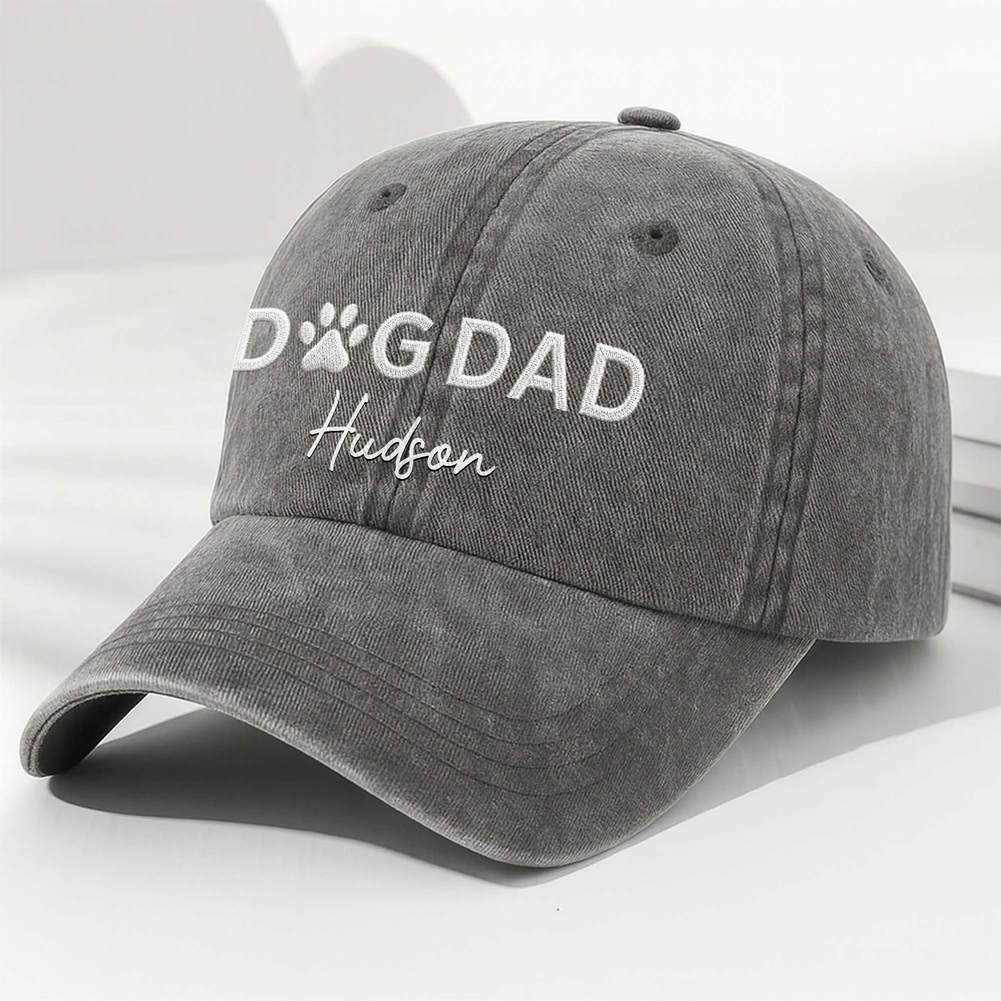 Personalized Dog Dad Denim Cap Custom Name Gift for Him