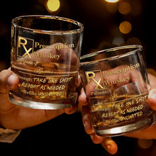 Load image into Gallery viewer, Personalized Custom Whiskey Glass Gift for Dad with RX Symbol
