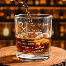 Load image into Gallery viewer, Personalized Custom Whiskey Glass Gift for Dad with RX Symbol
