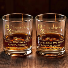 Load image into Gallery viewer, Personalized Custom Whiskey Glass Gift for Dad with RX Symbol

