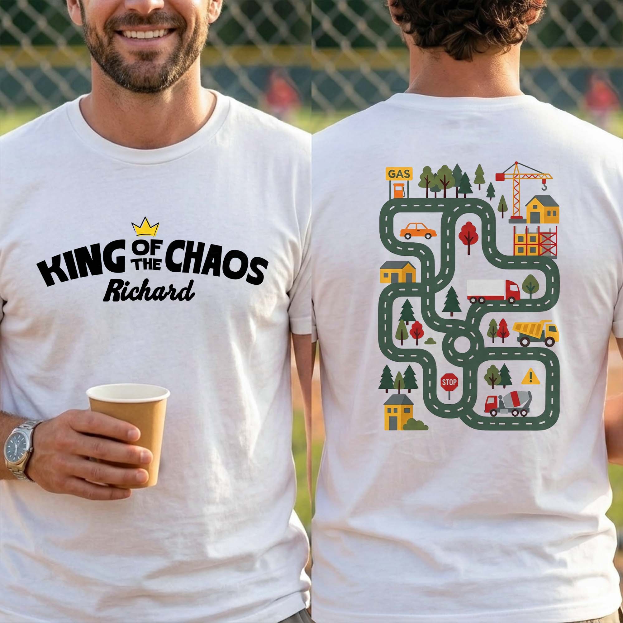 Personalized Custom T-Shirt for Dad | Unique Road Map Design