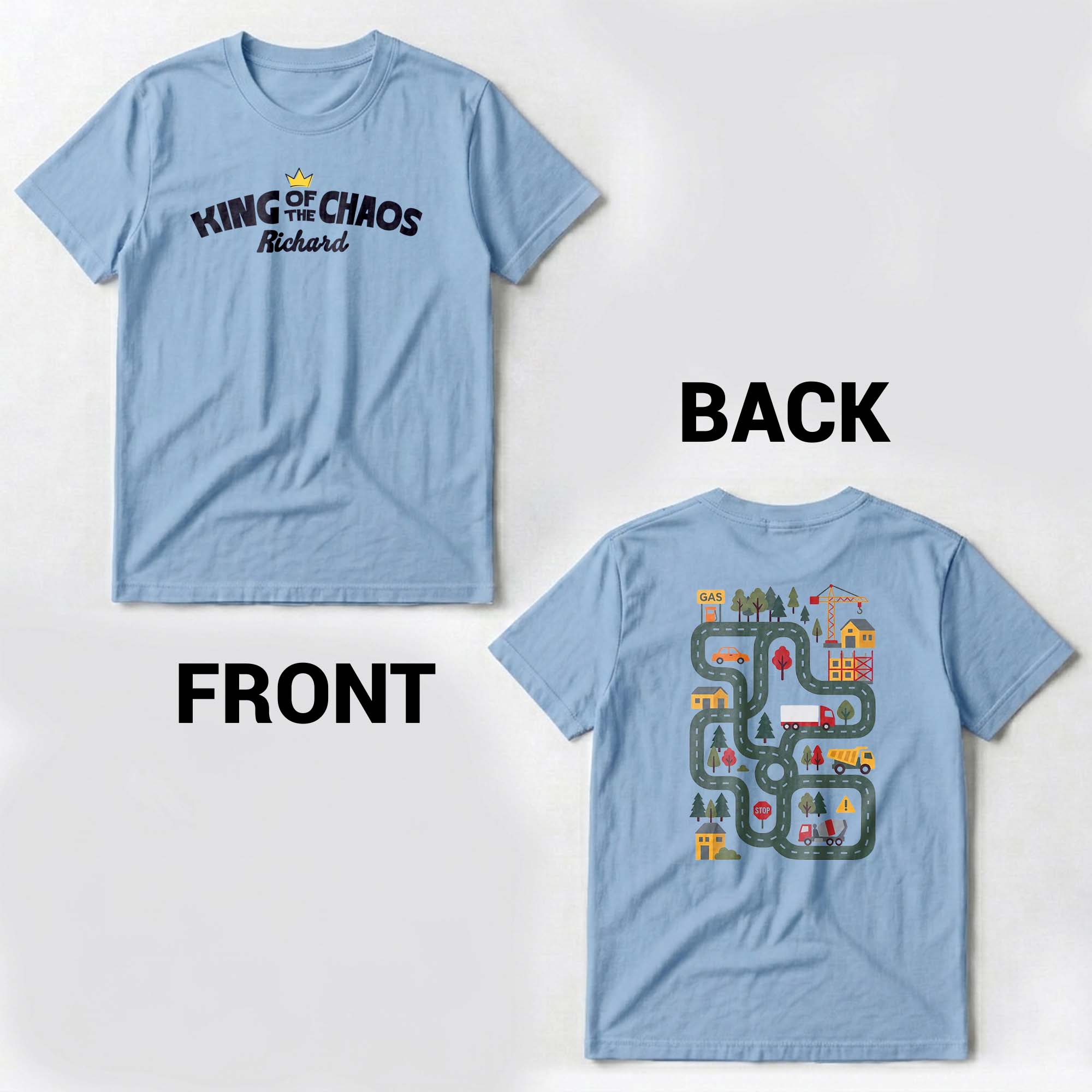 Personalized Custom T-Shirt for Dad | Unique Road Map Design