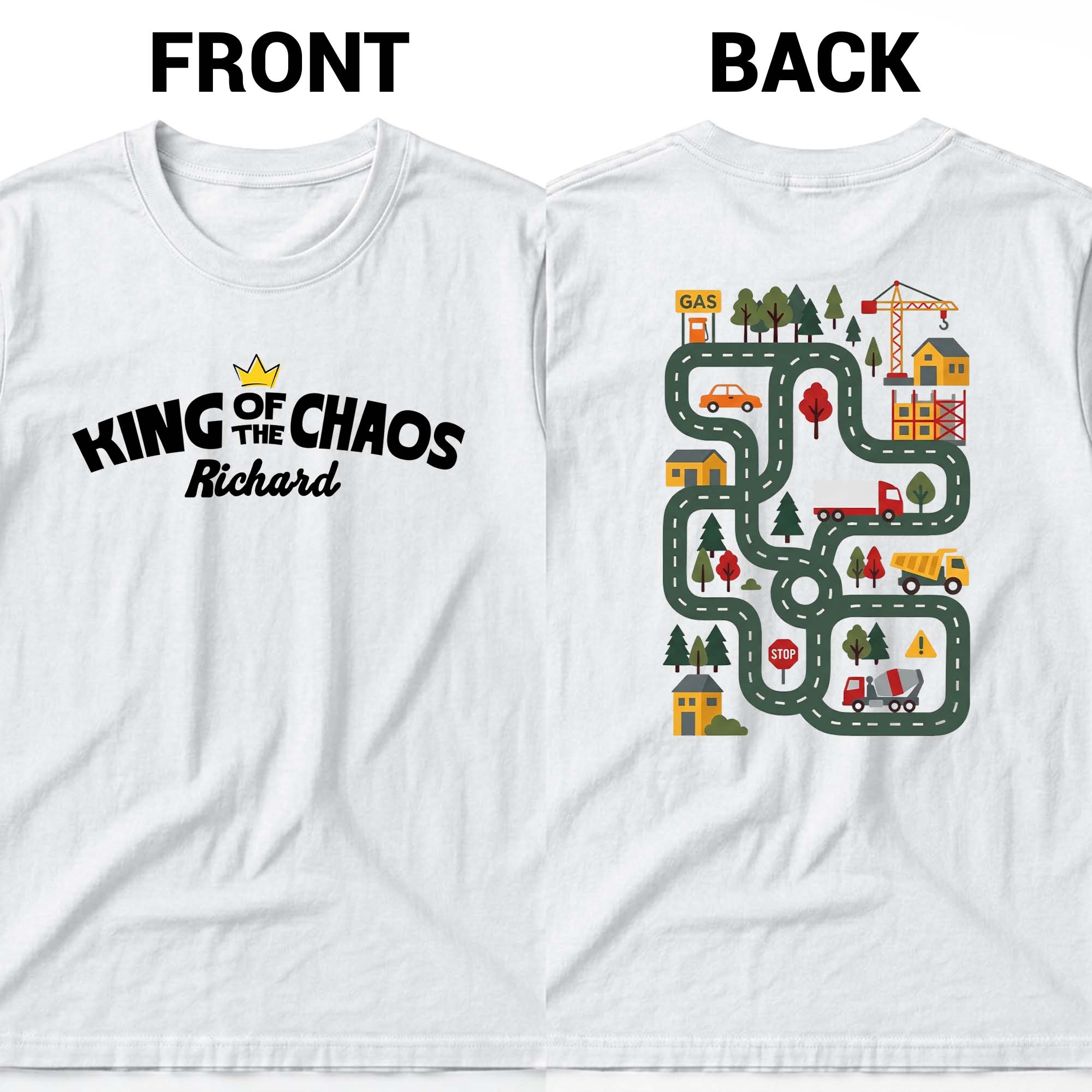 Personalized Custom T-Shirt for Dad | Unique Road Map Design