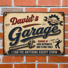 Load image into Gallery viewer, Personalized Garage Metal Sign Custom Name Gift for Dad
