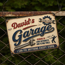 Load image into Gallery viewer, Personalized Garage Metal Sign Custom Name Gift for Dad
