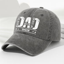 Load image into Gallery viewer, Personalized Washed Denim Cap for Dad Custom Name Gift
