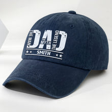 Load image into Gallery viewer, Personalized Washed Denim Cap for Dad Custom Name Gift
