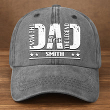 Load image into Gallery viewer, Personalized Washed Denim Cap for Dad Custom Name Gift
