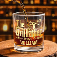 Load image into Gallery viewer, Personalized Whiskey Glass Custom Name for Dad Grill Lover Gift
