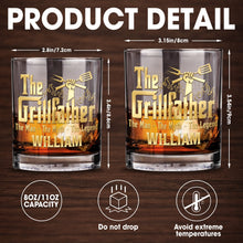 Load image into Gallery viewer, Personalized Whiskey Glass Custom Name for Dad Grill Lover Gift
