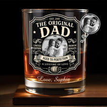 Load image into Gallery viewer, Personalized Custom Whiskey Glass with Photo Upload Gift for Dad
