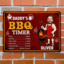 Load image into Gallery viewer, Custom BBQ Timer Metal Sign with Photo for Dad Gift
