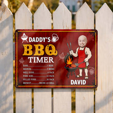 Load image into Gallery viewer, Custom BBQ Timer Metal Sign with Photo for Dad Gift
