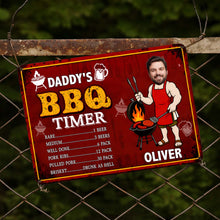 Load image into Gallery viewer, Custom BBQ Timer Metal Sign with Photo for Dad Gift
