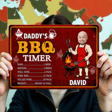 Load image into Gallery viewer, Custom BBQ Timer Metal Sign with Photo for Dad Gift
