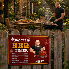 Load image into Gallery viewer, Personalized BBQ Timer Metal Sign Custom Name Gift for Dad
