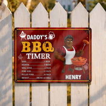 Load image into Gallery viewer, Personalized BBQ Timer Metal Sign Custom Name Gift for Dad
