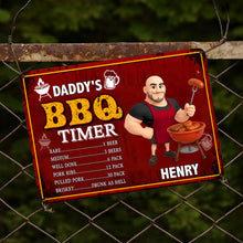 Load image into Gallery viewer, Personalized BBQ Timer Metal Sign Custom Name Gift for Dad
