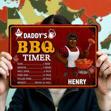 Load image into Gallery viewer, Personalized BBQ Timer Metal Sign Custom Name Gift for Dad
