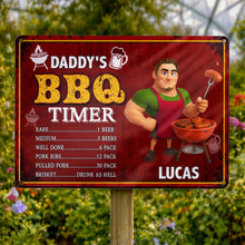 Load image into Gallery viewer, Personalized BBQ Timer Metal Sign Custom Name Gift for Dad
