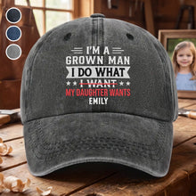Load image into Gallery viewer, Personalized Washed Denim Cap Custom Message Gift for Dad
