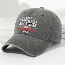 Load image into Gallery viewer, Personalized Washed Denim Cap Custom Message Gift for Dad
