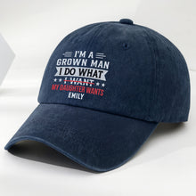Load image into Gallery viewer, Personalized Washed Denim Cap Custom Message Gift for Dad
