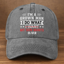 Load image into Gallery viewer, Personalized Washed Denim Cap Custom Message Gift for Dad
