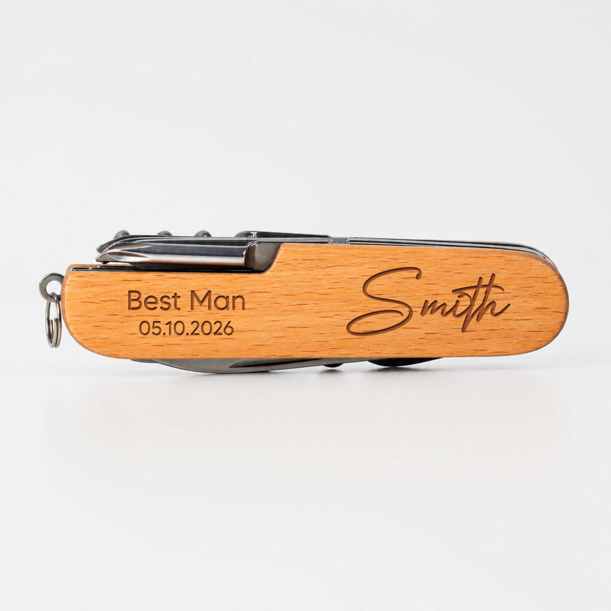 Personalized Engraved Wooden Multi Tool Custom Name Gift for Dad