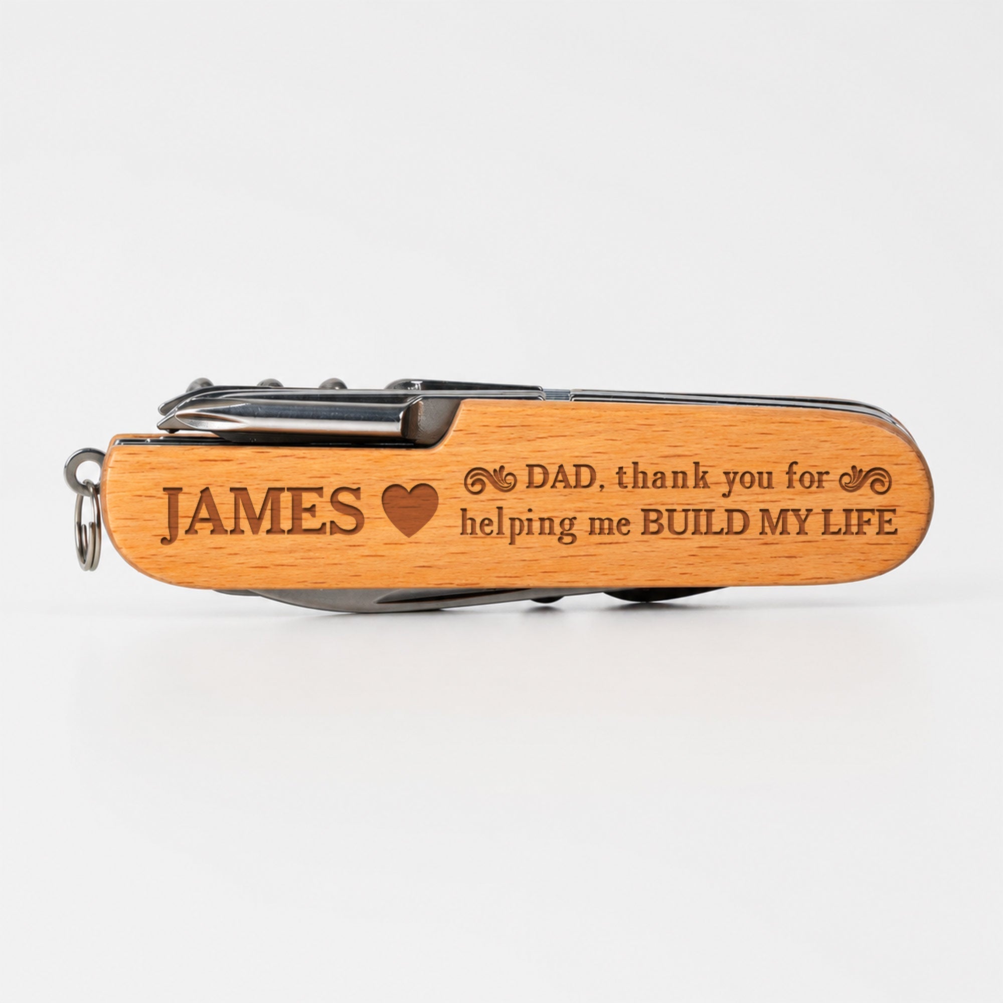 Personalized Wooden Multi Tool Custom Name Gift for Dad