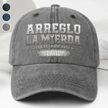 Load image into Gallery viewer, Personalized Washed Denim Cap Custom Name Gift for Dad
